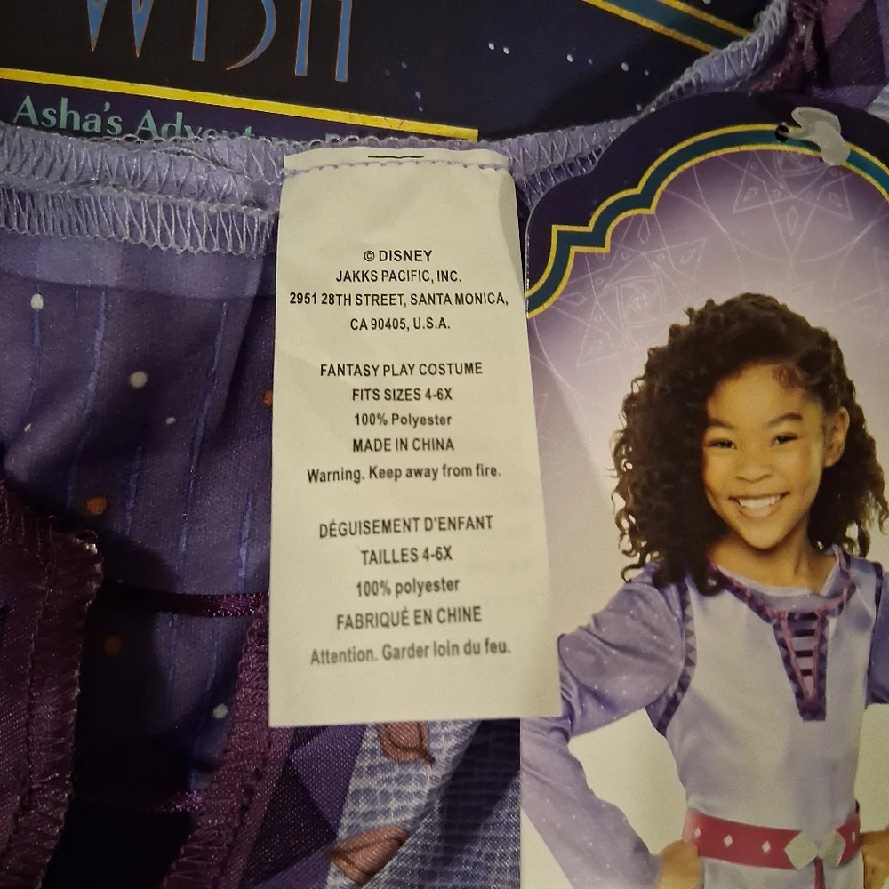 Disney Wish Asha's Adventure Dress Child 4-6x - Picture 6 of 8